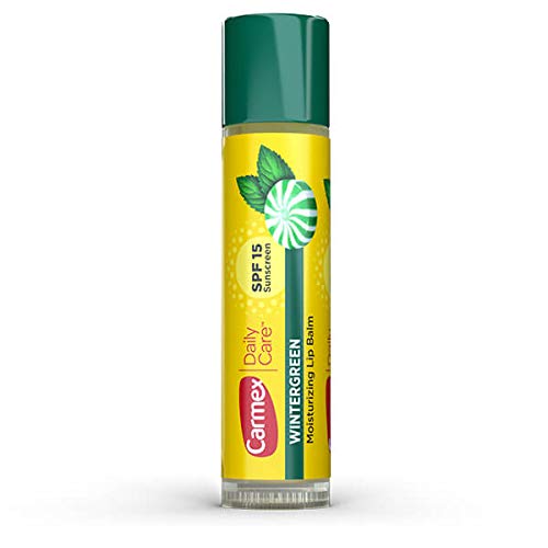 Carmex (1) Stick Daily Care Moisturizing Lip Balm - Wintergreen - SPF 15 Sunscreen Water Resistant (80 Minutes) - Net Wt. 0.15 oz