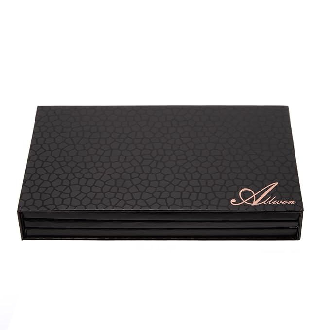 3-Layer Rotation Magnetic Palette 3 in1 Empty Makeup Palette Storage Box for Eyeshadow Lipstick Blush Powder (Black)