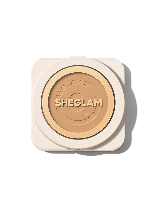 SHEGLAM SKin-Focus Full Coverage Powder Foundation Oil-Control Lightweight Face Pressed Powder Makeup-Butterscotch