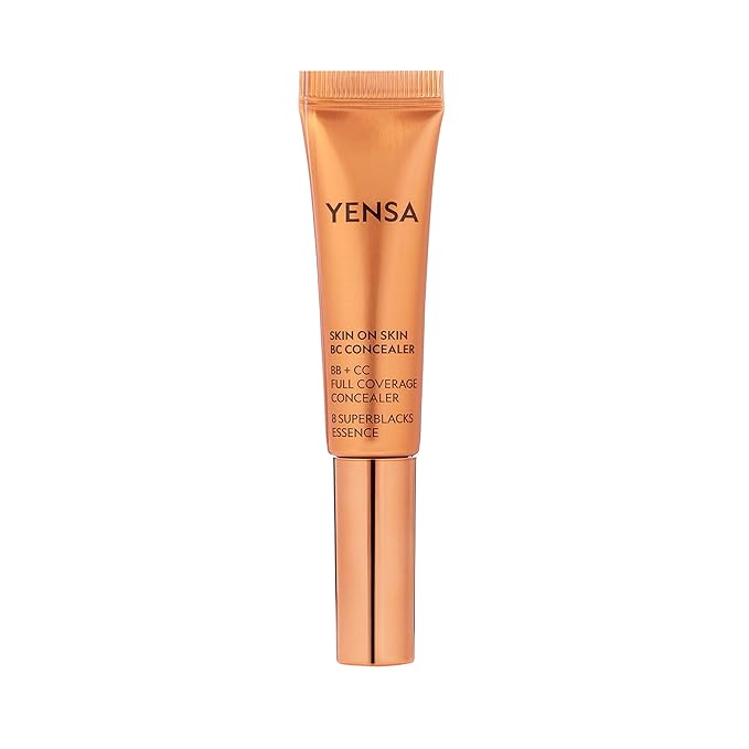 YENSA Skin On Skin BB + CC Full Coverage Concealer - Color Correcting Serum Concealer - Creaseless & Brightening Formula with Hyaluronic Acid & Superfood Complex - Medium Golden (0.34 Fl oz)