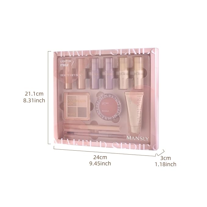 ICE LOVE All in One Makeup Kit, 11-Piece Women Complete Makeup Kit, a Must-Have Gift Set for Beginners or Professional Makeup Sets Beginners. (B)