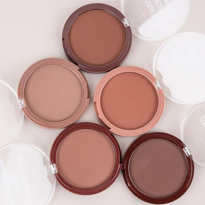 Matte Warm Brown Cream Contour Palette – Lightweight, Blendable Monochrome Powder Base for All Skin Tones, Face Makeup for Women & Men, Vegan & Cruelty-Free, Paleta de Contorno en Crema Mate 01