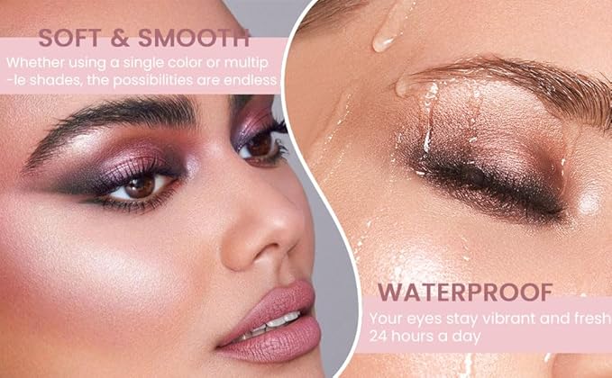 30 Colors Nude Champagne Gold Matte Shimmer Eyeshadow Palette with Brush for Eye Makeup,High Pigmented Pink Purple Brown Eye Shadow Primers Powder Palet de sombras de ojos-Big30