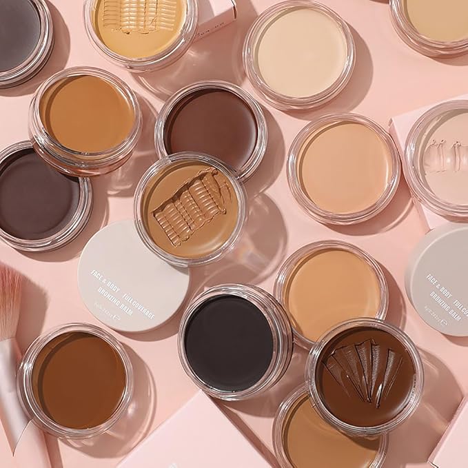 Kaely Cream Pot Concealer Full Coverage Set,Conceal Brighten Dark Circles,under Eye Brightener Color Correcting Concealer,Waterproof Foundation Palette with Brush,corrector de ojeras,Vegan Makeup,07