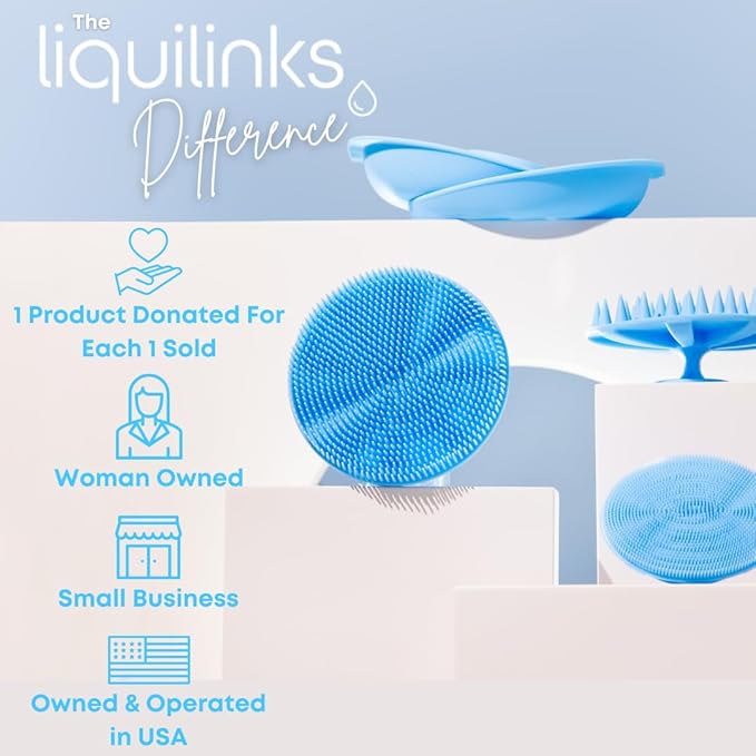 Skincare Essentials Kit - 4 Piece Bundle Pack - Face and Body Silicone Spa Accessory - Essential Beauty Set for Teen Girls Sky Blue