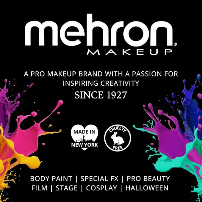 Mehron Makeup Foundation Greasepaint | Stage, Face Paint, Body Paint, Halloween Makeup 1.25 oz (38 g) (WHITE)