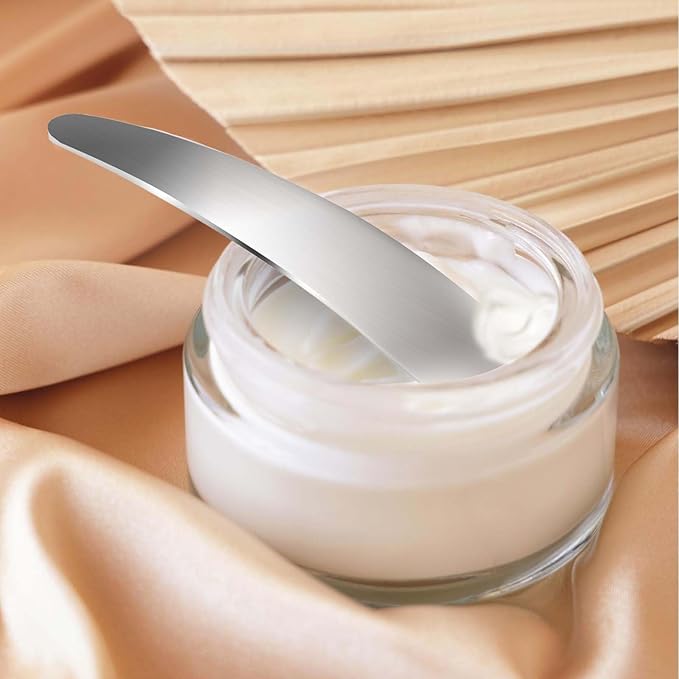 2Pcs Mini Metal Cosmetic Spatulas, Makeup Spatulas, Skincare Spatula, Cream Spatula, Beauty Accessories for Mixing and Sampling Plant Masks, Skin Care Creams, Eye Cream, Essences(Style 2)