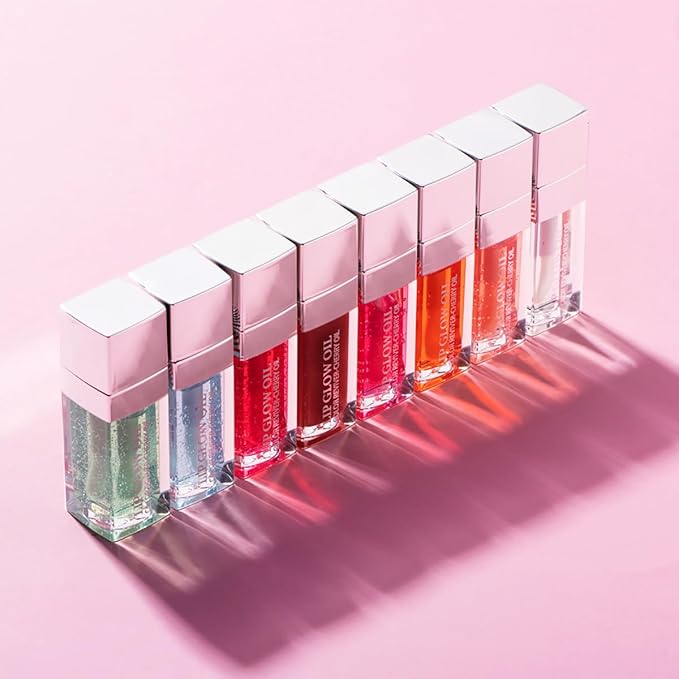 Hydrating Lip Glow Oil Moisturizing Plumping Lip Tint Lip Gloss Transparent Lip Balm Long Lasting Nourishing Repairing Lightening Lip Lines (007#+015#)