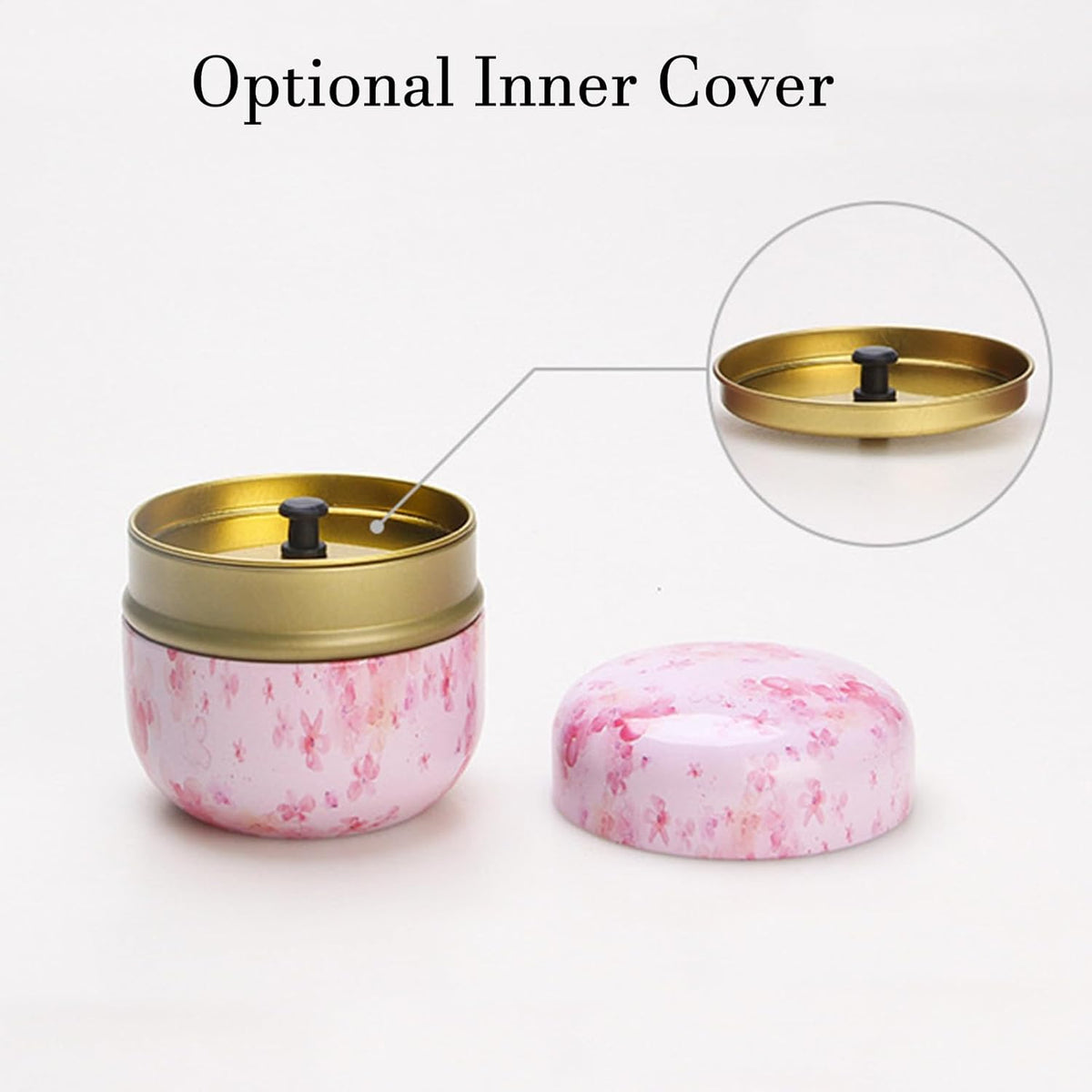Body Powder Puff and Container for Dusting Powder, Women Powder Puff and Powder Case for Bath and Travel (Sakura)