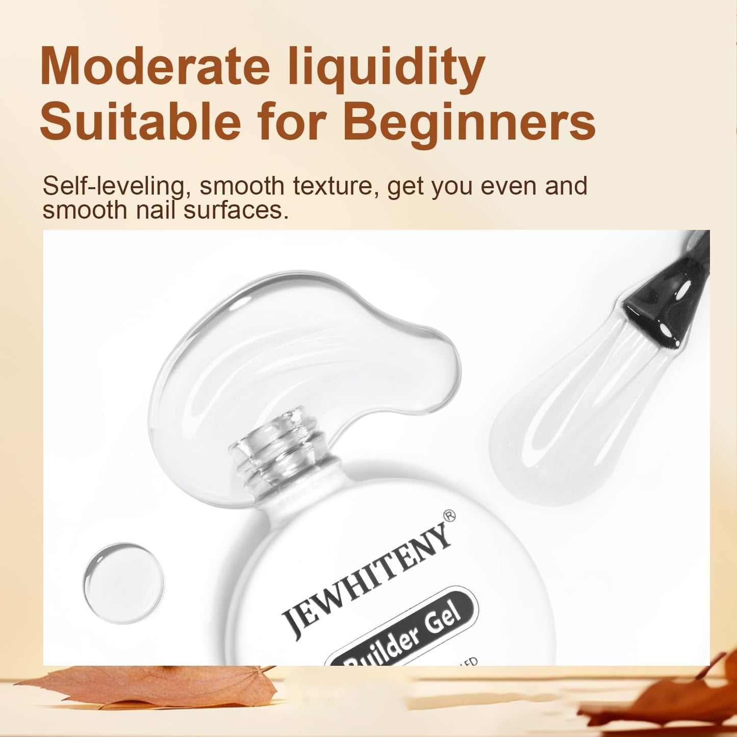 JEWHITENY 10ML Builder Gel Nails Clear Nail Extension Gel Nail Strengthener Long Lasting High Effects Nail Art Design Manicure Need U V Lamp Curing