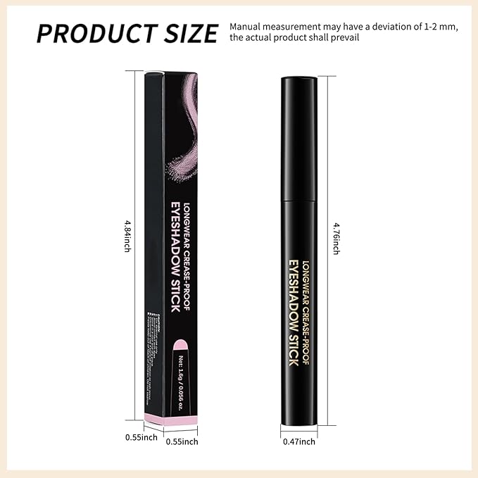 Erinde Waterproof Eyeshadow Stick, Cream Eye Shadow Stick, Long-Lasting, Crease-Proof, Cream to Powder Buildable & Blendable Eye Shadow Pencils Crayon, Vegan & Cruelty-Free, 03 Desert