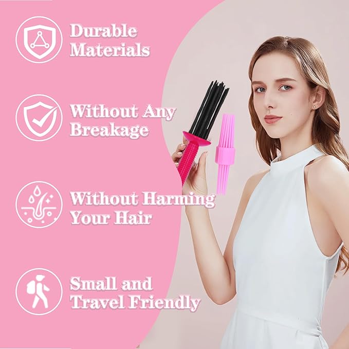 2PCS Curling Roll Comb, Curly Hair Brush for Curly Hair, Three Different Sizes of Styler Curl Brush Hairr Tools for Casual Wear or Special Events