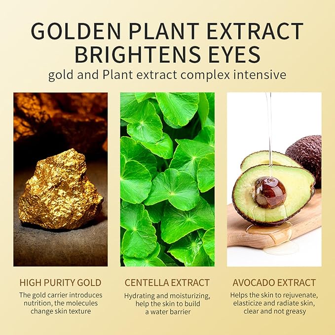 24k Gold Under Eye Patches,60PCS Collagen Eye Masks for Puffy Eyes,Dark Circles,Reduce Wrinkles,Natural Refresh Revitalizing Eye Skin Care Products