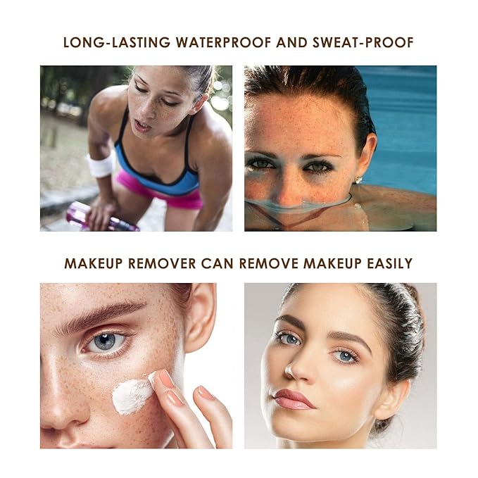 Freckle Pen, 4 Colors Kit - Natural Lifelike Faux Freckle Makeup Pen, Waterproof Long Lasting, Create Sunkissed Skin(4Pack)