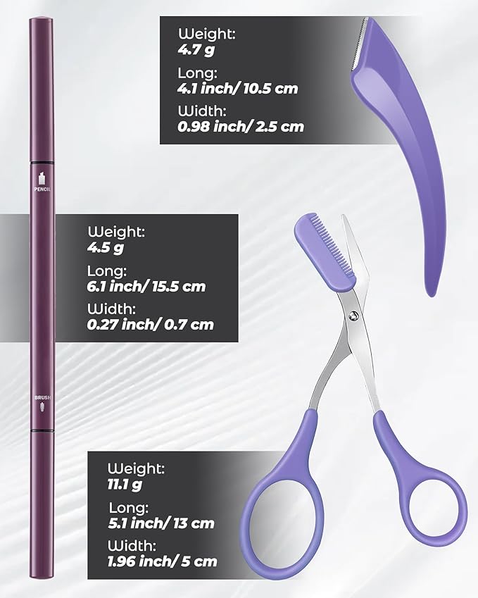 12Pcs Microblading Eyebrow Pencils Black Waterproof Eye Brow Pencil w/Eye Brow Razor & Scissors Kit 0.5mm Ultra-Fine Tip Creates Hair-Like Strokes for Women Effortless Natural Brows