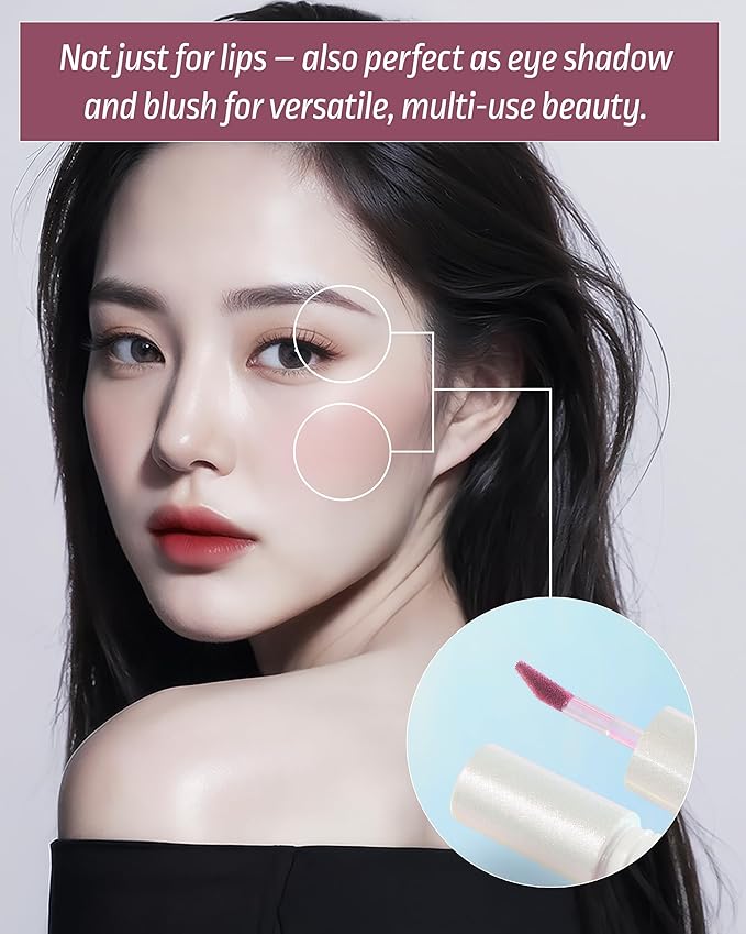 HEVVYMAKEUP Blurring Effect Lip Tint - Airy Velvet Matte Lips - Vegan, Longwear, Vibrant, Buildable Creamy Soft Texture - Korean Lip Makeup, Burnt Pumpkin, 0.13 fl.oz.