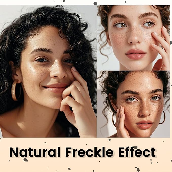Freckle Pen, Natural Lifelike Fake Freckles Makeup Pen Stamp for Sunkissed Makeup,Magic Faux Freckle Stain Marker Long Lasting Quick Dry - (03DARK+04ESPRESSO)