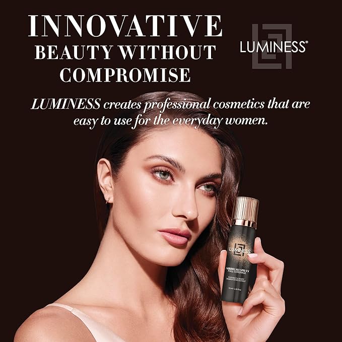 LUMINESS Spray Airbrush Foundation Makeup, Light Tan Shade 090 - Lightweight, Full Coverage Foundation for Face, Neck, & Body - Concealer for Seamless Blending, Natural-Looking Finish, 2.36 fl oz