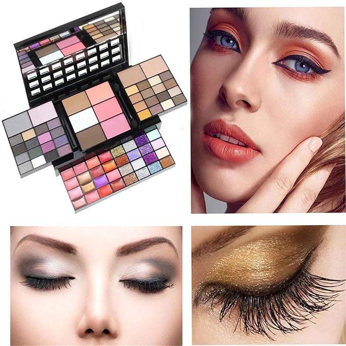 All-in-One Makeup Gift Set Carry All Makeup Kit for Women Full Kit With Makeup Bag Lipgloss Lipstick Concealer Blush Foundation Face Powder Eyeshadow Palette Cosmetic Palette #2
