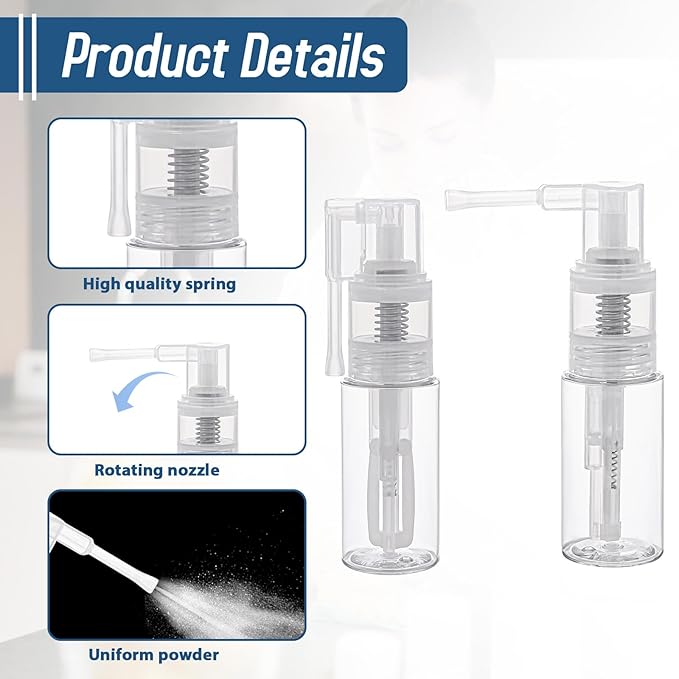 2 Pcs Empty Powder Spray Bottle, Cake Glitter Spray Bottle, Makeup Powder Spray Bottle, Barber Spray Bottle, Dry Powder Spray Bottle for Makeup Powder, Dusting, Glitter, Dry Cleaning Powder, Crafts