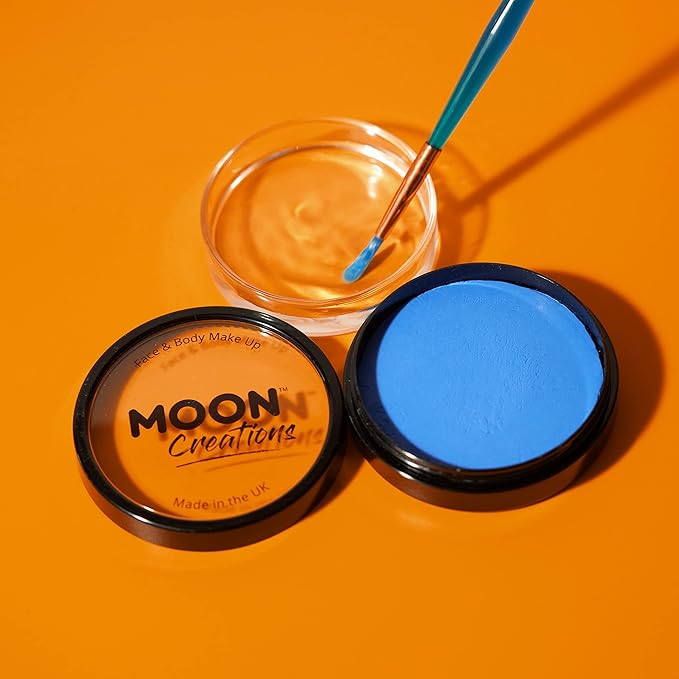 Pro Face & Body Paint Cake Pots by Moon Creations - 40 Colour Professional Kit - Professional Water Based Face Paint Makeup for Adults, Kids - 1.26oz