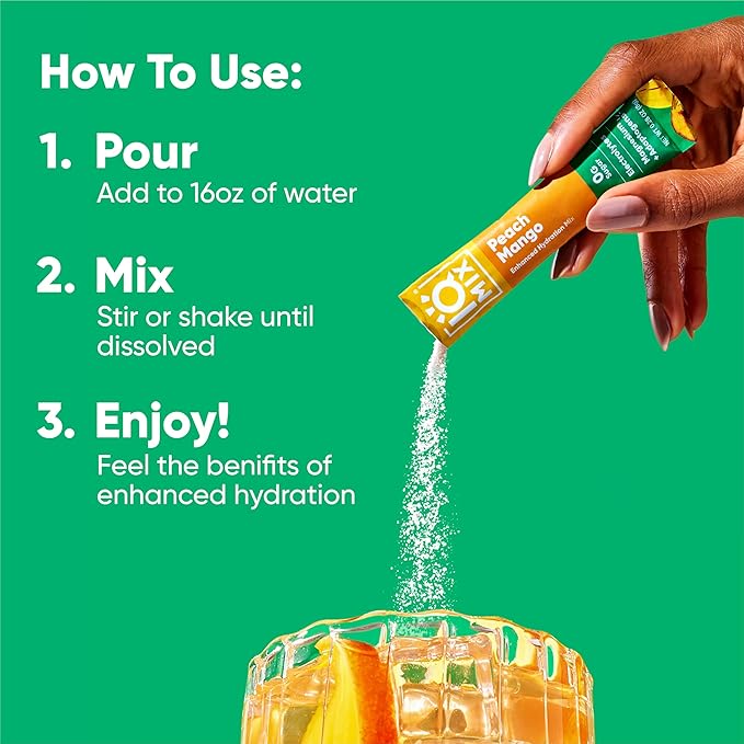 IQMIX Hydration Electrolyte Powder – 4-in-1 Formula for Hydration, Mental Clarity, Mood and Recovery – Sugar-Free Drink Mix, Keto, Magnesium L-Threonate, Lion’s Mane – 20 Count Peach Mango