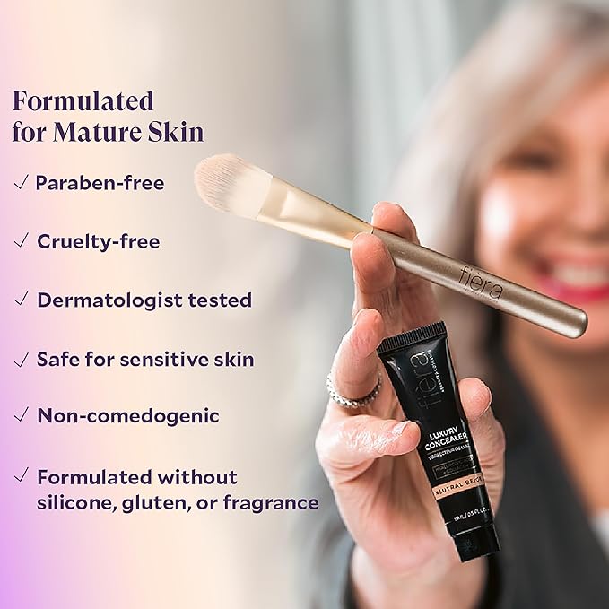 Fièra Luxury Concealer with Anti-Aging - All Day Coverage for Dark Circles, Fine Lines, Wrinkles & Spots - Light, 0.5 Ounce