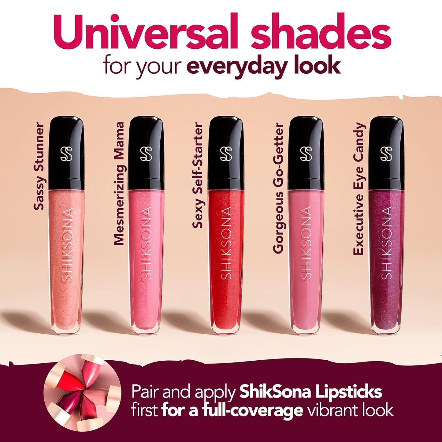 High Shine Lip Gloss | Hydrating, Vegan, Non-Sticky Lipgloss in a Timeless, Universal Color | Sassy Stunner (Sheer Peach with Pink Shimmer)