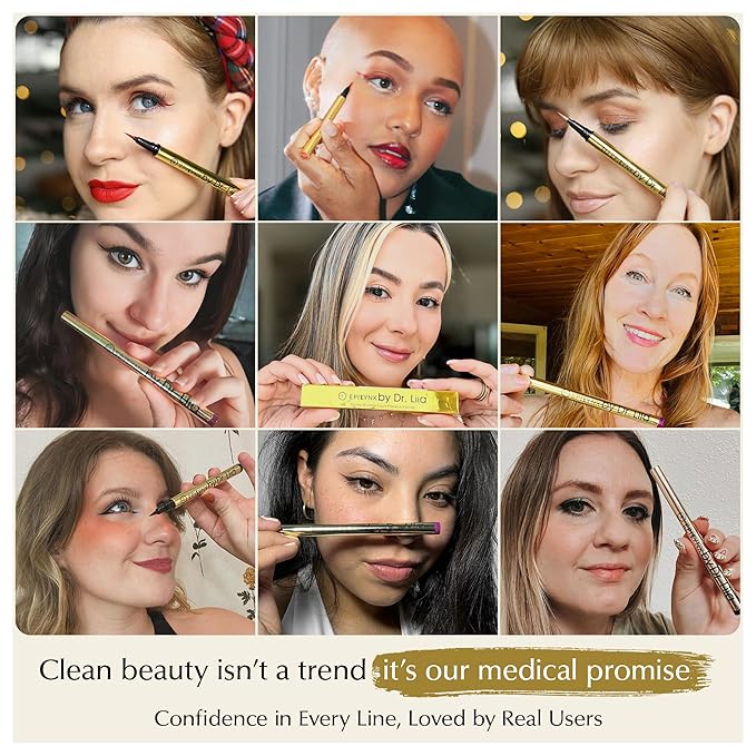 Waterproof Eyeliner - Smudge-Proof Liquid Eyeliner Pen with Precision Tip for Smooth, Long-Lasting Application - Vegan, Hypoallergenic & Gluten-Free Eye Liner - 6 Shades 2mL each Gift Set