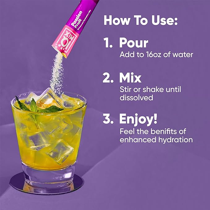 IQMIX Hydration Electrolyte Powder – 4-in-1 Formula for Hydration, Mental Clarity, Mood and Recovery – Sugar-Free Drink Mix, Keto, Magnesium L-Threonate, Lion’s Mane – 40 Count Passion Fruit