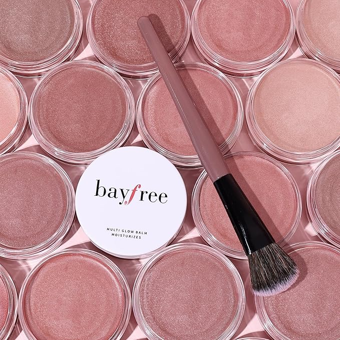 Multi Cream Blush & Blush Brush Set, Korean Makeup Blush for Cheeks, Multi-Use Face Balm, Lightweight & Hydrating, Blendable Color, Non-Greasy, Soft Bristles for Radiant Finish (Rose Crystal)