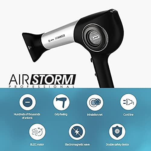 JMW Korean Professional Salon Hair Dryer AIR Storm-1600W BLDC, Fast Drying, Powerful Cold Wind, Lightweight, Quiet and Long-Lasting
