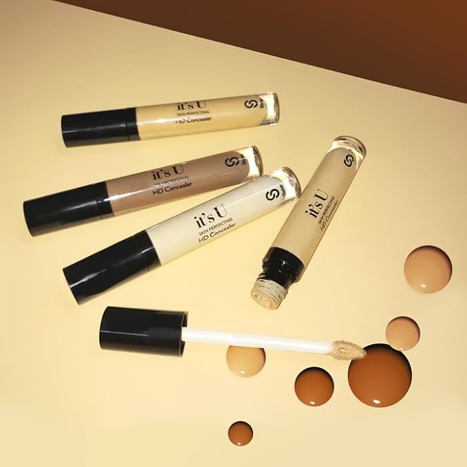 Sistar it's U Skin Perfecting HD Concealer Full Coverage Lightweight Long Lasting Correcting Liquid Contour Cover Masker Makeup 5 ml / 0.17 fl. oz (Brownie)