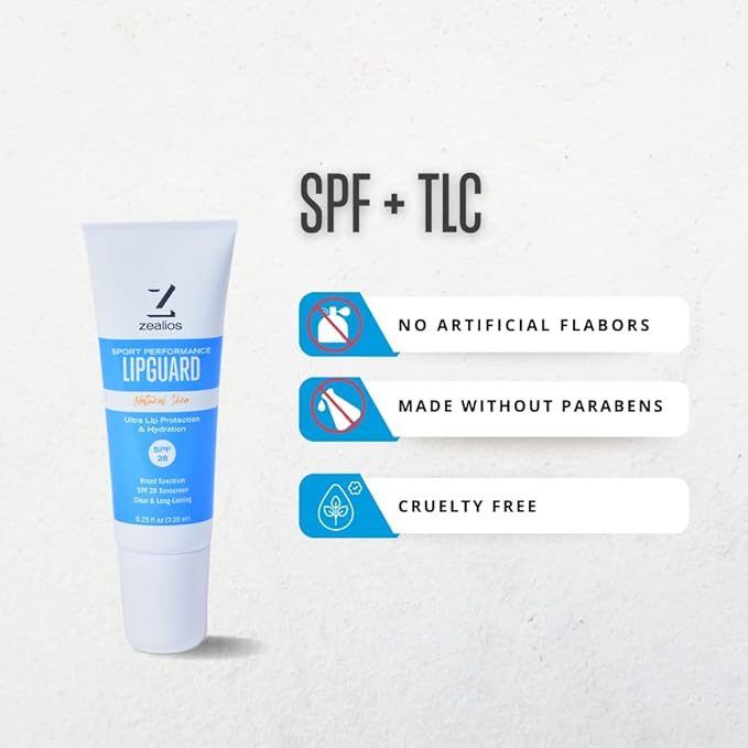 Zealios LipGuard - SPF 28 - UVA/UVB Sunscreen Protection & Repair Chapped Lips - Broad Spectrum Protection Lip Balm - Sensitive Skin Safe - Paraben Free Coconut Jojoba Oils Lip Applicator - Pack of 3