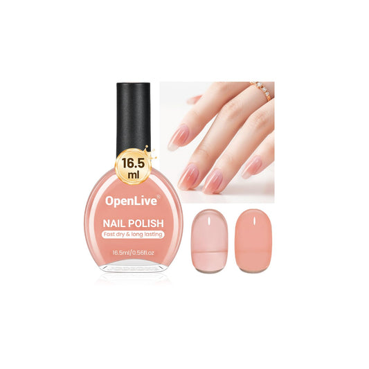 16.5ml Jelly Nude Pink Nail Polish Large Volume Quick Dry Nail Polish, Long Lasting Shine, Fingernail Toenail Nail Art DIY Home Travel Nail Art Gift