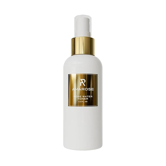 Amarose Rose Water Spray - Revitalizing, Facial Toner - Water for Face - Rose Water Toner - All Skin Types - Hydrating- Rosewater, Spray, Mist with Hyaluronic Acid