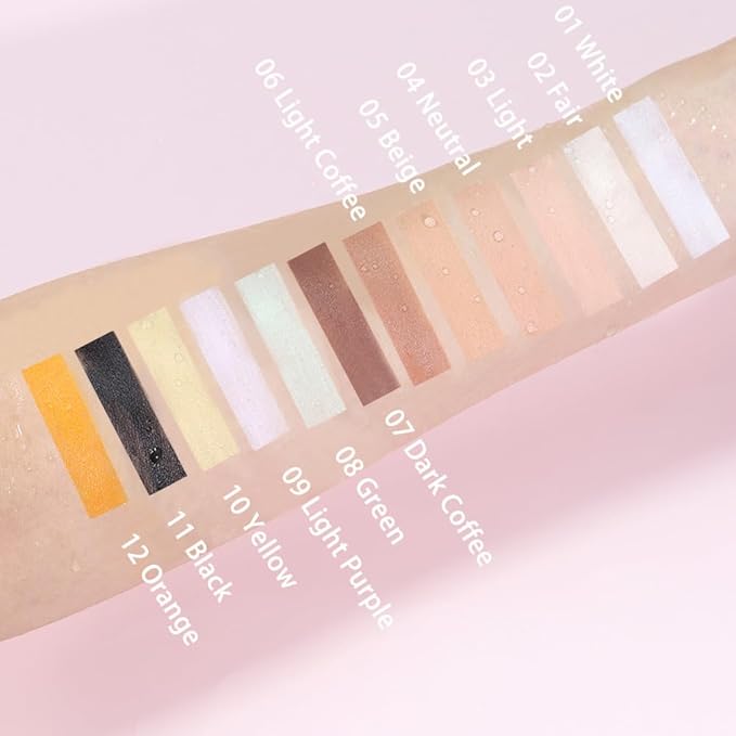 Kaely Color Correcting Concealer,Cream Pot Concealer Full Coverage,under Eye Concealer Palette for Conceals Dark Circles,Waterproof Foundation Face Makeup,01 White