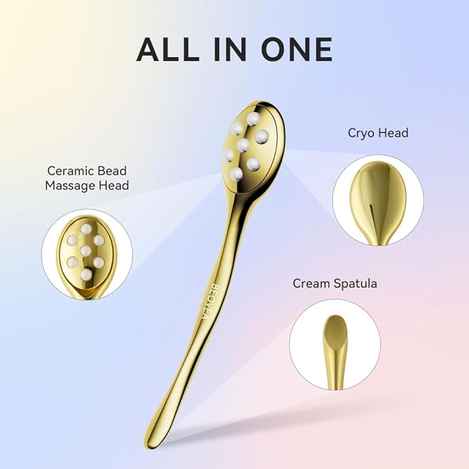 3-in-1 Face Roller for Women – Cryo Sticks for Puffiness, Skin Tightening & Face Lifting, Facial Roller with Cream Spatula, Travel-Friendly Design