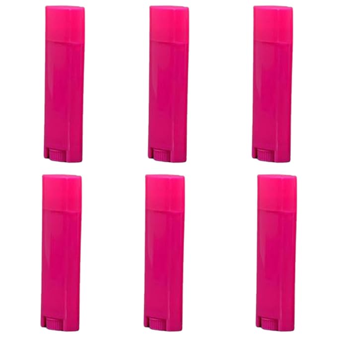 5ml 50Pcs Empty Oval Deodorant Lip balm Tubes Containers Twist-up Refillable Containers for Lipstick,Chapstick,Homemade Lip balm,DIY Deodorants(Hot Pink)