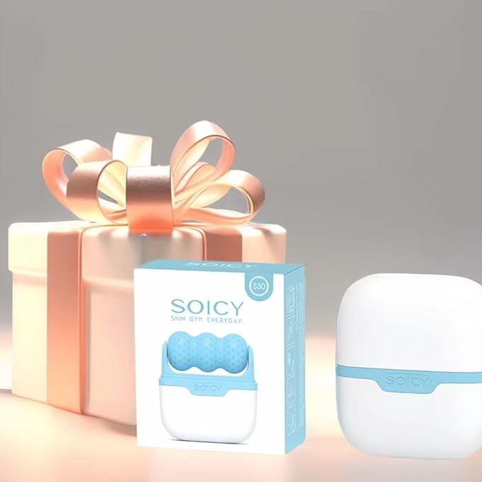 Ice Roller for Face ，Ice Face Roller Cold Therapy Tools, Cold Facial Ice Roller Massager for Eye Puffiness, Migraine, TMJ Pain Relief & Minor Injury, Skin Care Products (Blue)