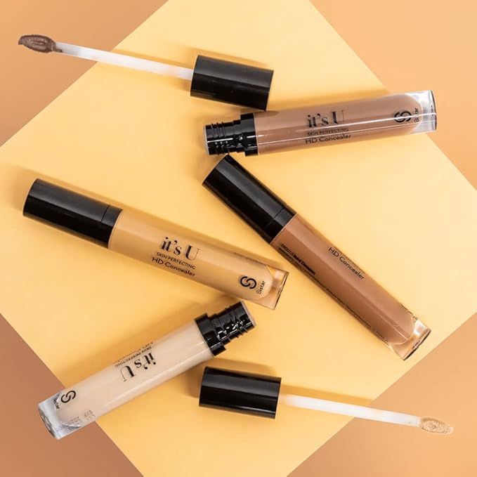 Sistar it's U Skin Perfecting HD Concealer Full Coverage Lightweight Long Lasting Correcting Liquid Contour Cover Masker Makeup 5 ml / 0.17 fl. oz (Toffee)