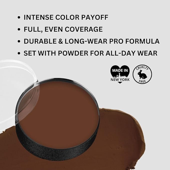Mehron Makeup Color Cups | Stage, Foundation, Face Paint, Body Paint, Halloween | Face Paint Makeup | Greasepaint .5 oz (14 g) (Wolfman Brown)