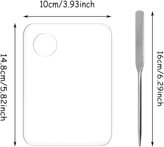 1set Plastic Makeup Mixing Palette and Spatula Cosmetic Palette Foundation Palette For Nail Art Eye Shadow Lipsticks Mixing Makeup Tools Makeup Applicator Kit (3.94x5.83inch)