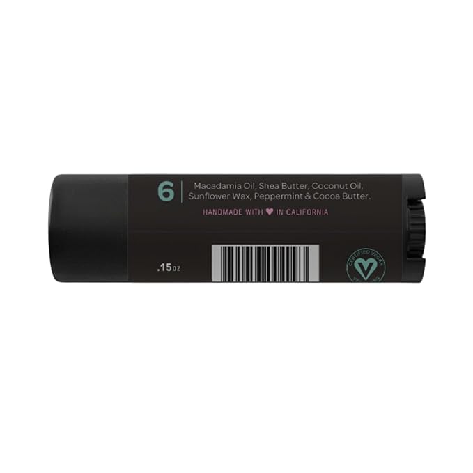 Natural Lip Butter Lip Balm - Mint - Pure Enough to Eat - Made With Just 6 Vegan Ingredients - Moisturizing Lip Care for All Day Hydration (Single)