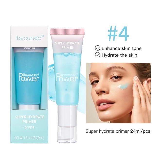 Super Hydrate Primer - Translucent Gel Formula for Long-lasting Makeup | Works on All Skin Types and Tones, Perfect Pre-makeup Primer (02 +4% Niacinamide)