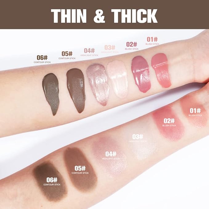 Liquid Contour Beauty Stick, Contour Stick, Bronzer Stick,Multi-Function Beauty Stick, Cream Contour With Cushion Applicator, Liquid Contour Stick, Women's Contour Makeup (05#)