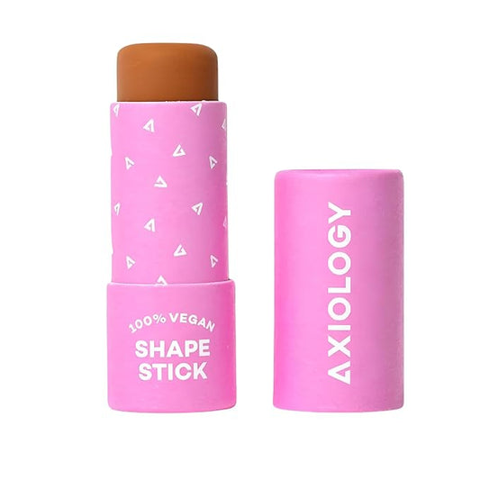Axiology Shaping Stick for Definition, Bronzing, and Contour Foundation Shape Stick Cream Bronzer Pen Professional Face Shaping & Contouring Buildable Coverage Long Lasting Shade Cheeks Vegan (Medium)