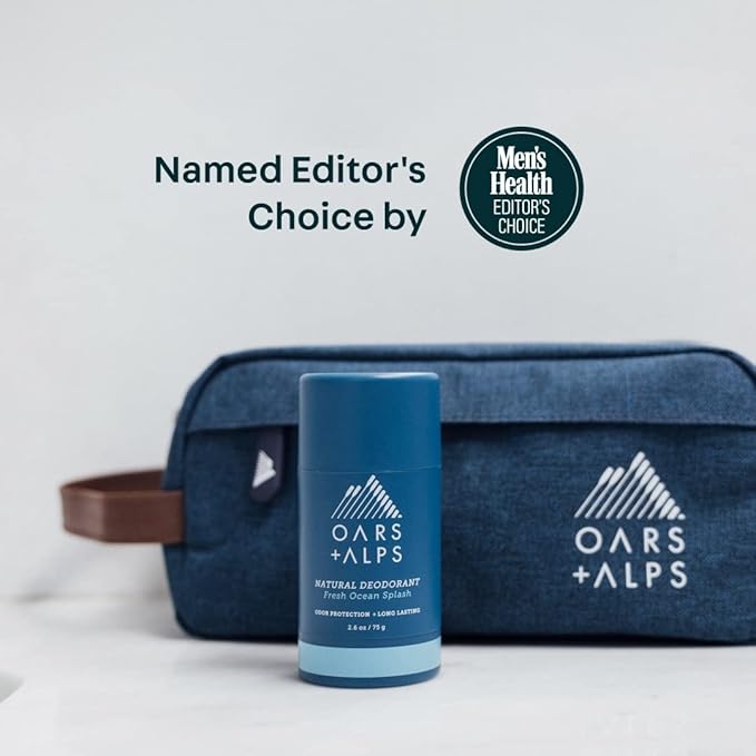 Oars + Alps Ultimate Oarsman Skin Care Kit for Men, Includes Face Wash, Eye Roller, Deodorant, Lip Balm, Moisturizer, and Travel Bag, TSA Friendly, 5 Items Total