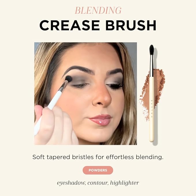 HALEYS Makeup Brush Set 5 pcs: Soft, Streak-free, Perfect Blending, Buff, Blurs and Smooth, Premium Luxury Vegan Bristles, For Liquid, Cream or Powder, Vegan, Cruelty-free, Sustainable Wood