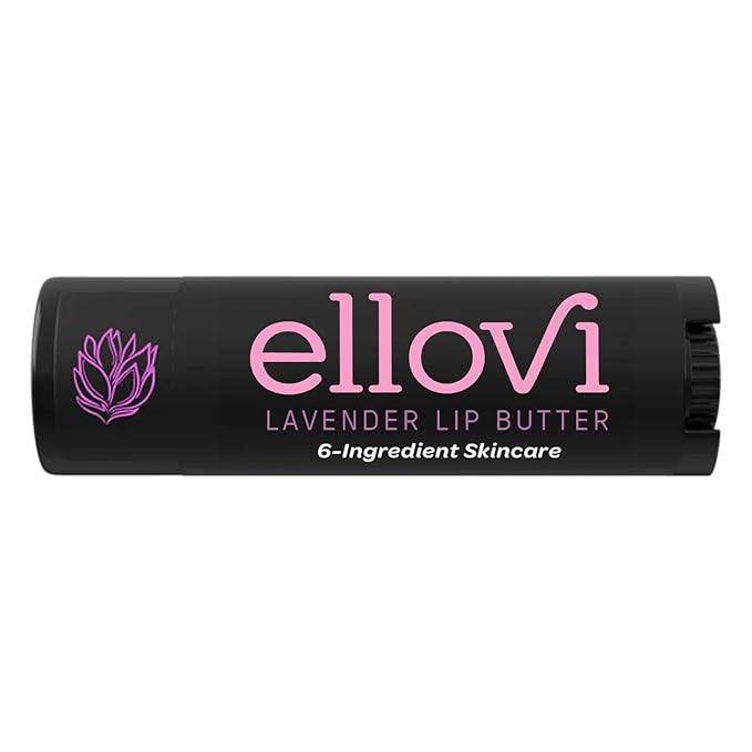 Natural Lip Butter Lip Balm - Lavender - Pure Enough to Eat - Made With Just 6 Vegan Ingredients - 100% Natural & Organic Moisturizing Lip Care for All Day Hydration (Single)